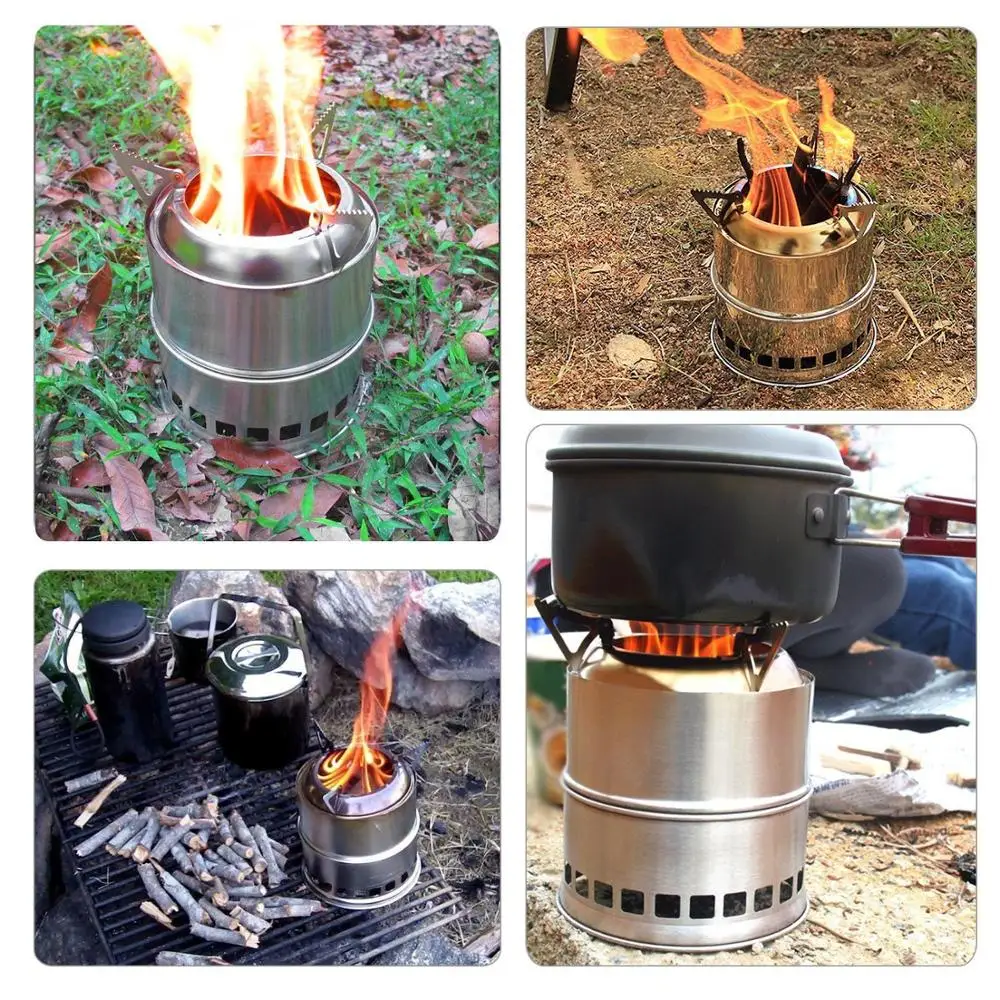 Outdoor Wood Stove Backpacking Portable Survival Wood Burning Camping Stove