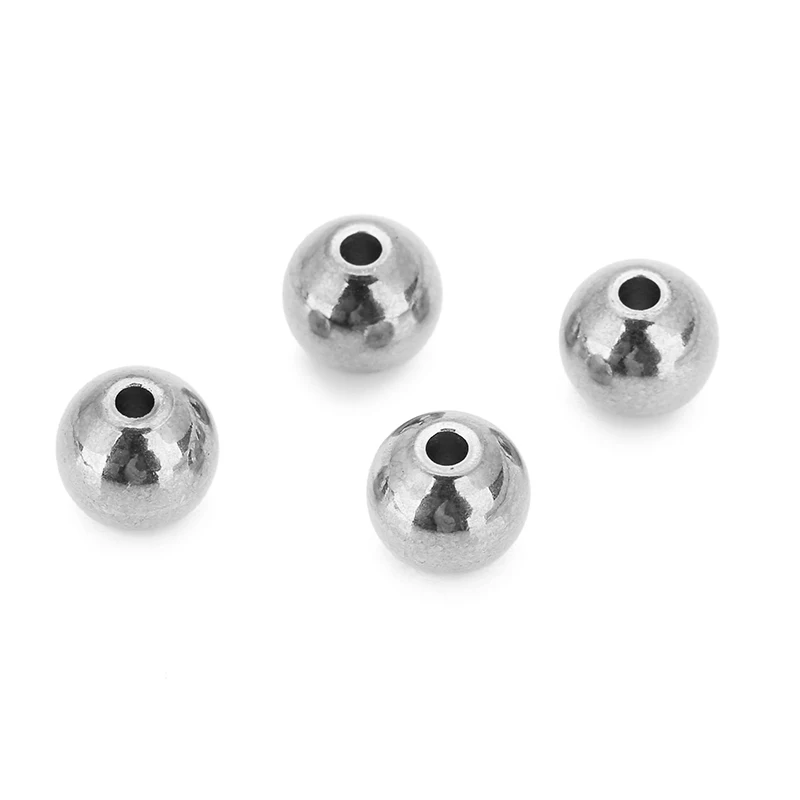 30/50 stuks 4 5 6 8 mm PVD roestvrijstalen spacer kralen nooit vervagen ronde ketting kralen voor DIY armband bevindingen sieraden maken