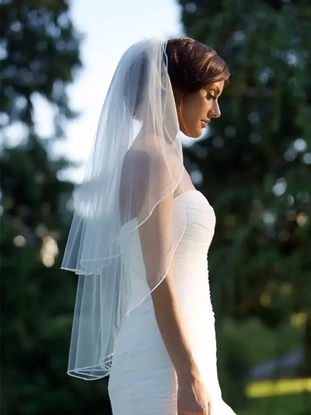 2 Tier Wedding Veil…