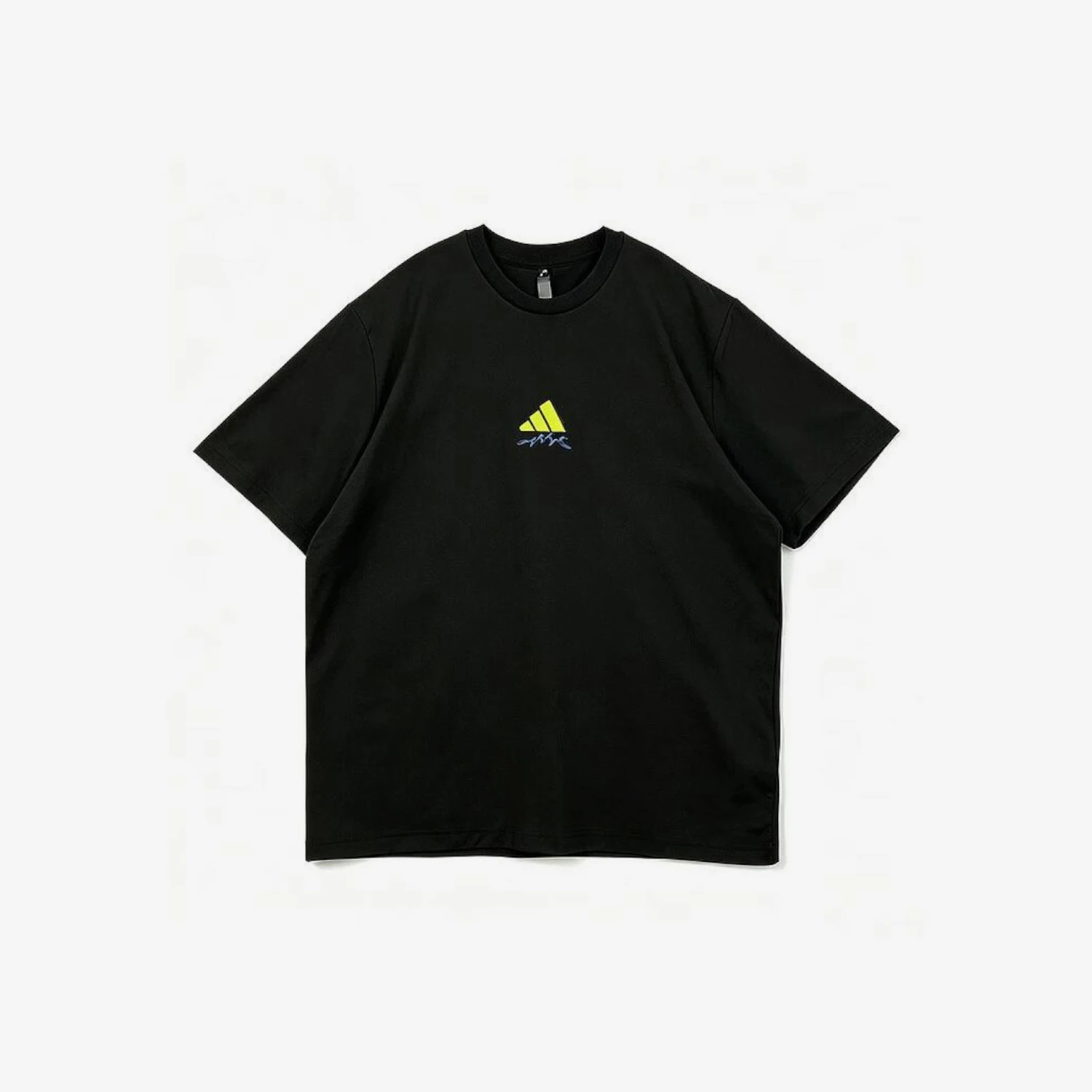 Adidas genuine men's casual letter printed off shoulder round neck short sleeved T-shirt LF7290