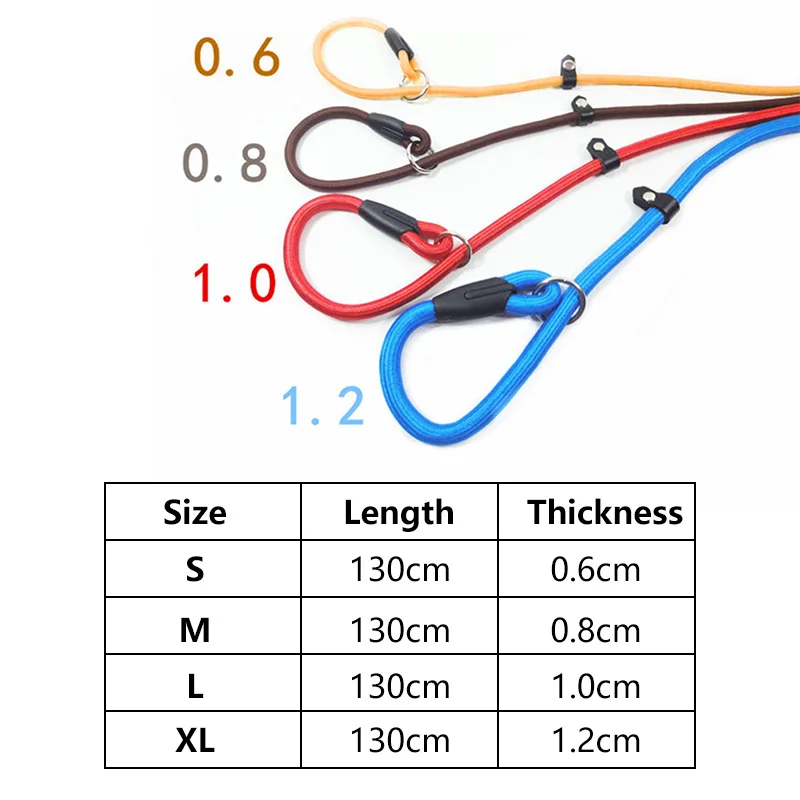 Pet Leash Rope Nylon Rope Pet Puppy Slip Lead Rope Dog Slip Leash Chain Collar Adjustable Dog Training Leash For Small Dog