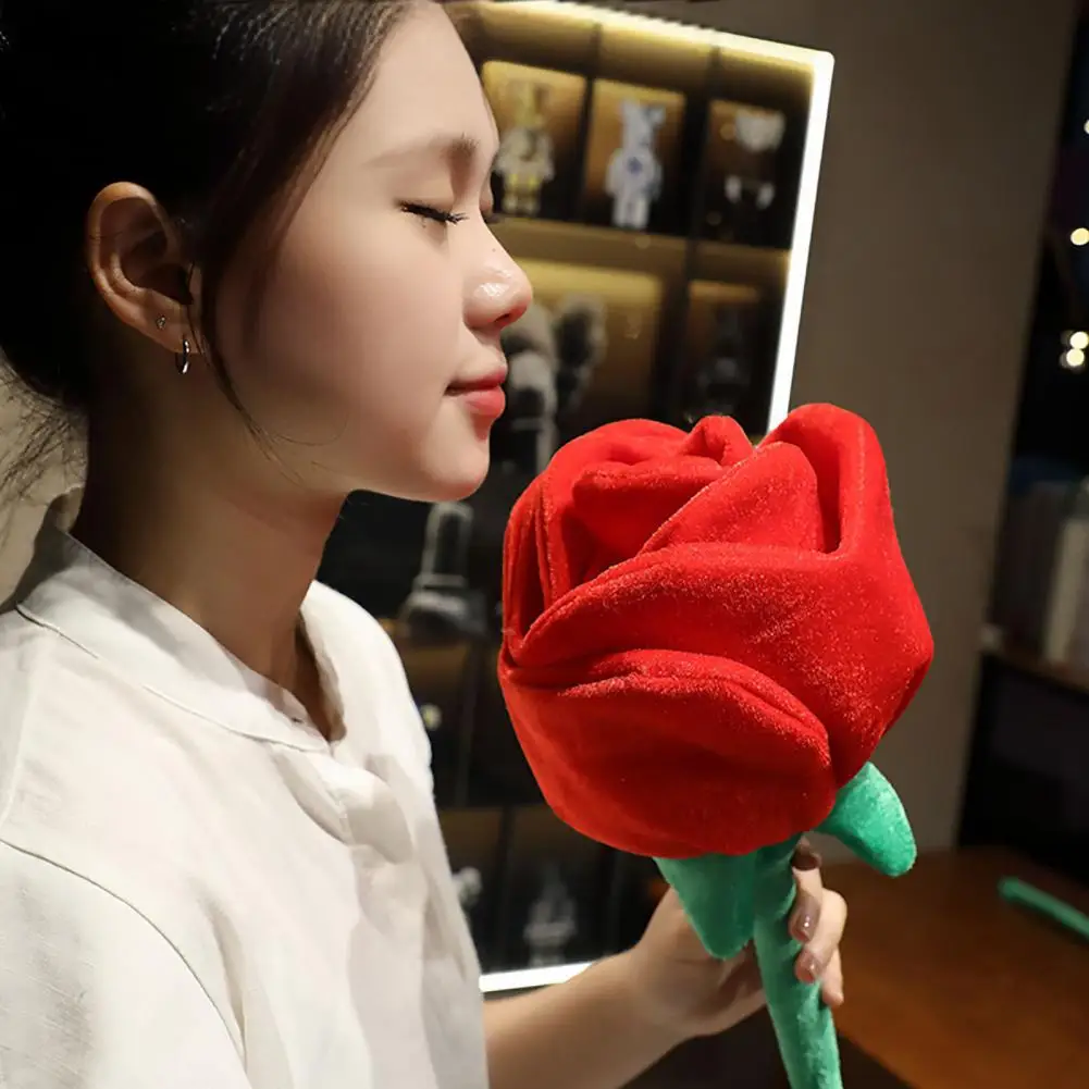 Imitation Rose Plush Soft Plush Imitation Rose Bouquet Realistic Healing Decor for Home Safe Never Withering Floral Arrangement