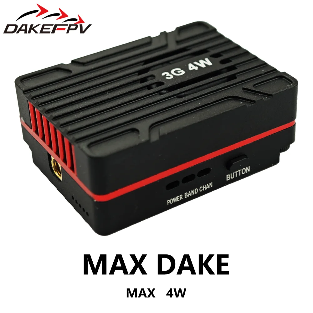 

DAKE MAX VTX 3.3G 4W High Power VTX 16CH Video Transmitter with CNC shell for RC FPV Long Range Fixed-wing Drones