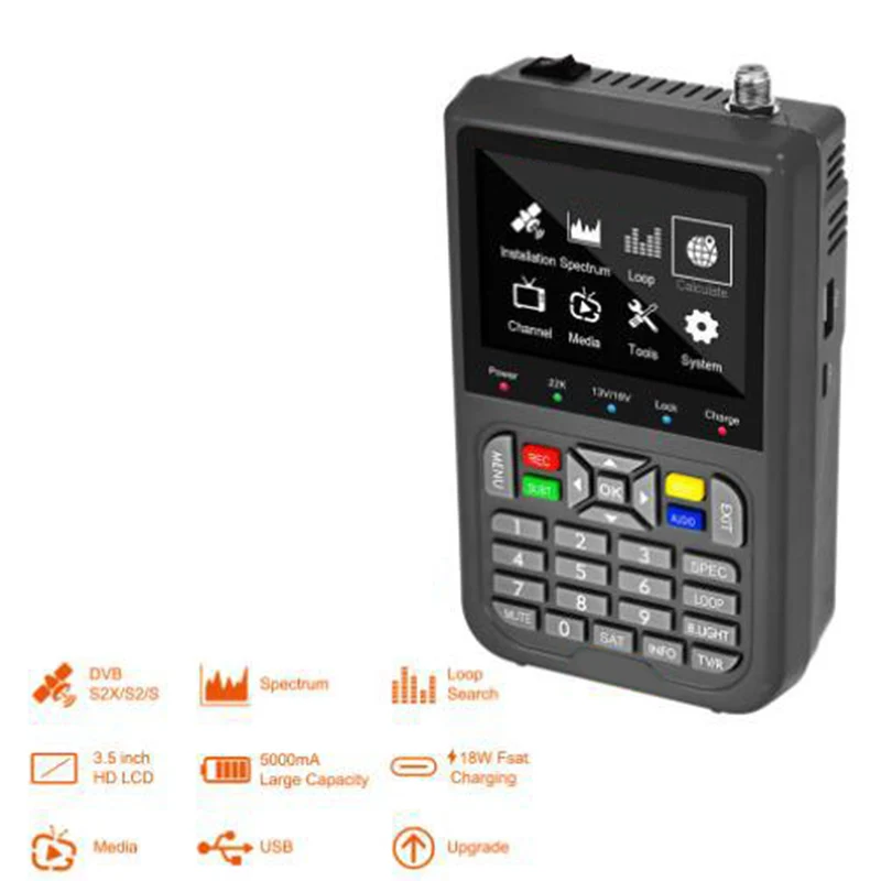 Portable Digital Satellite Finder with Clear LCD Screen for Signal Strength Detection Works with For V8 and For Finder2