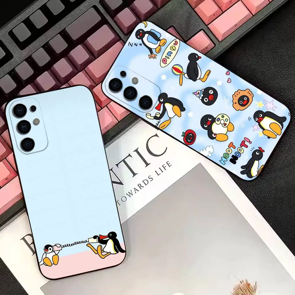 C-Cute Kawaii P-Penguin   Phone Case For Samsung S25,S23,S22,S20,S21,S30,Ultra,Plus,Note,5G Black Cover