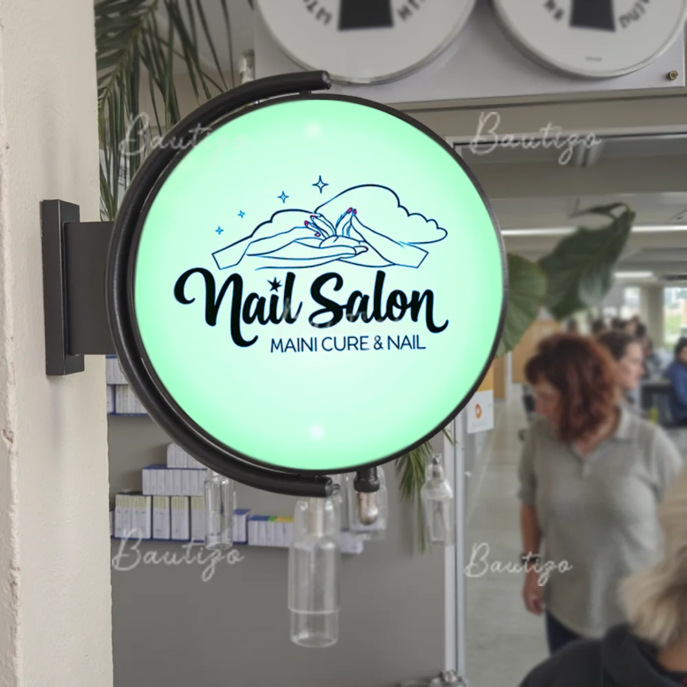 Custom 360 Rotating Light Box Signage Acrylic Led Letters Outdoor Light Logo Wall Signs Personal Design Lightbox Home Luminous