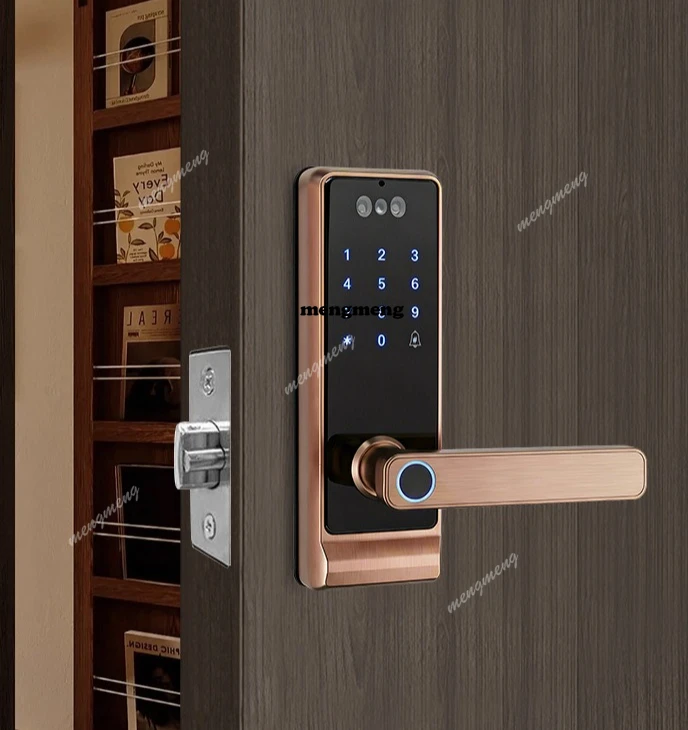 Indoor wooden door integrated lock Bedroom smart door Electronic fingerprint lock Graffiti silent C-level lock cylinder
