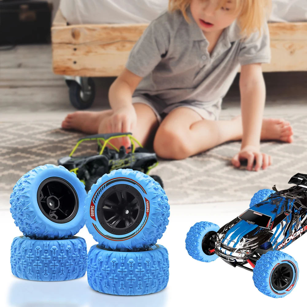 4 pçs 12mm hex rc rodas e pneus pântano garra lama terreno pneus acessórios de borracha rc pneus rodas para 1/14 1/16 rc carro rastreador