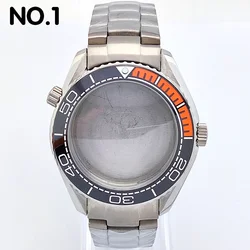 43mm Case Set Sapphire Glass Stainless Steel Watch Case Fit Miyota 8215 Movement Watch Case 41mm Luminous Bezel Men's Watch Case