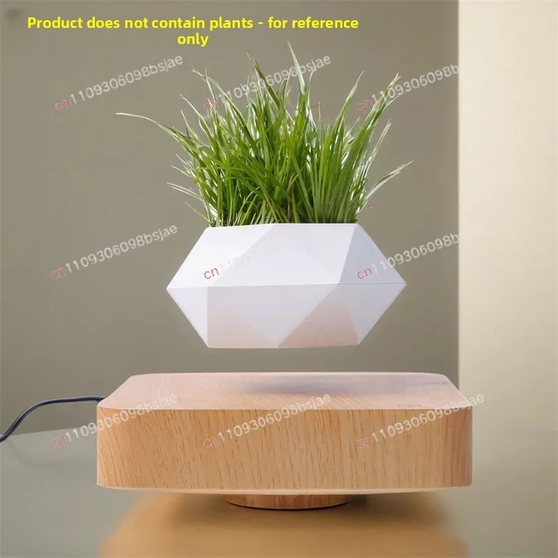 New anti-gravity automatic rotating magnetic levitation flower pot emotional stability desk home decoration flower and plant