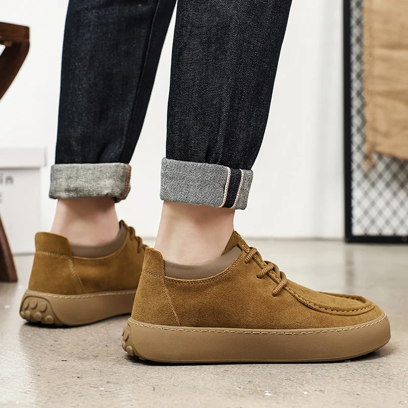 Men Casual Sneakers Summer Breathable Suede Loafers Classic Handmade Retro Shoe for Men 2024 New Fashion Comfortable Loafers