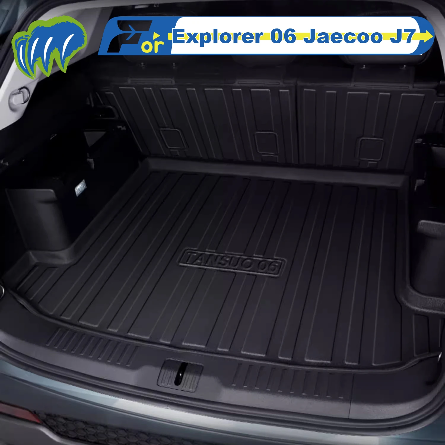 

For Chery Explorer 06 2023-2025 Custom Fit TPE Car Trunk Mat Cargo Mat 3D Shaped Laser Measured Trunk Liners Chair-back Mat