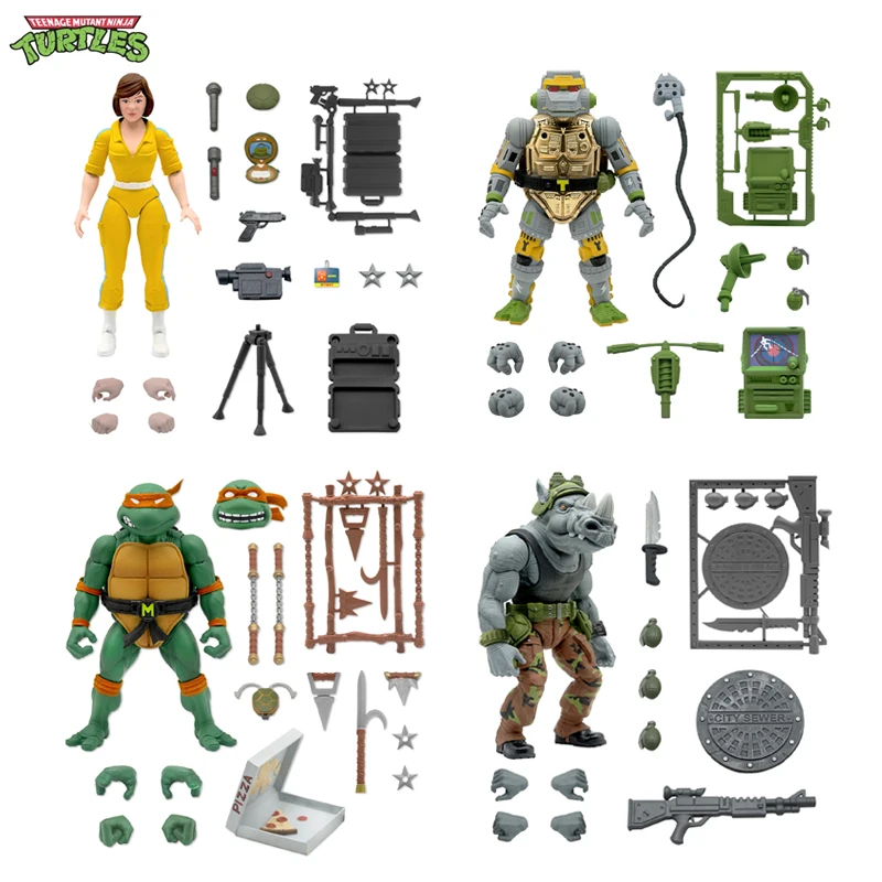 

Original 7inches Super7 Turtles Action Figure Wave 3 Ultimates April O'Neil Anime Movie Action Model For Gift Collection Toys