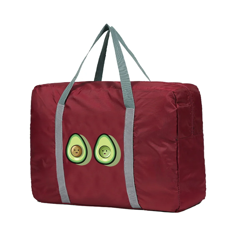 Bolsas de viaje de gran capacidad para hombre y mujer, bolso de almacenamiento para ropa, con estampado de aguacate