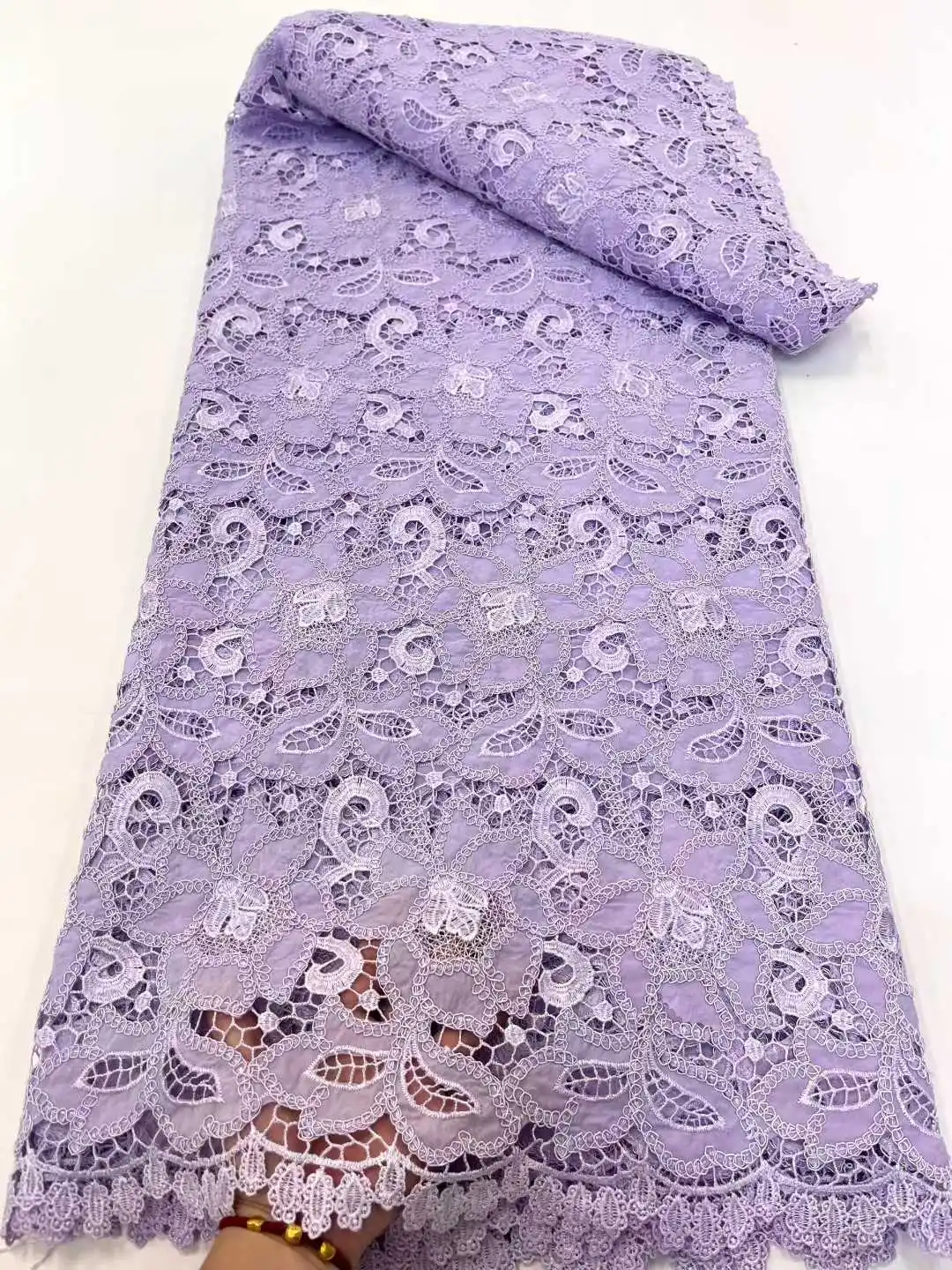 Африканский молочный шелковый шнур, кружевная ткань, 2025 г., высококачественное кружево, водорастворимый нигерийский гипюровый шнур, кружево для свадебных платьев