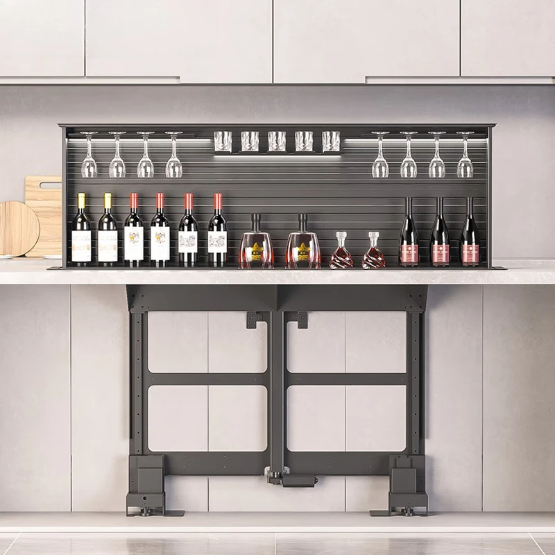 

Mobile Lifting Wine Bar Smart Wine Cabinet Villa High-end Kitchen Li Bai Zhongdao Wine Tasting Lifting Cabinet