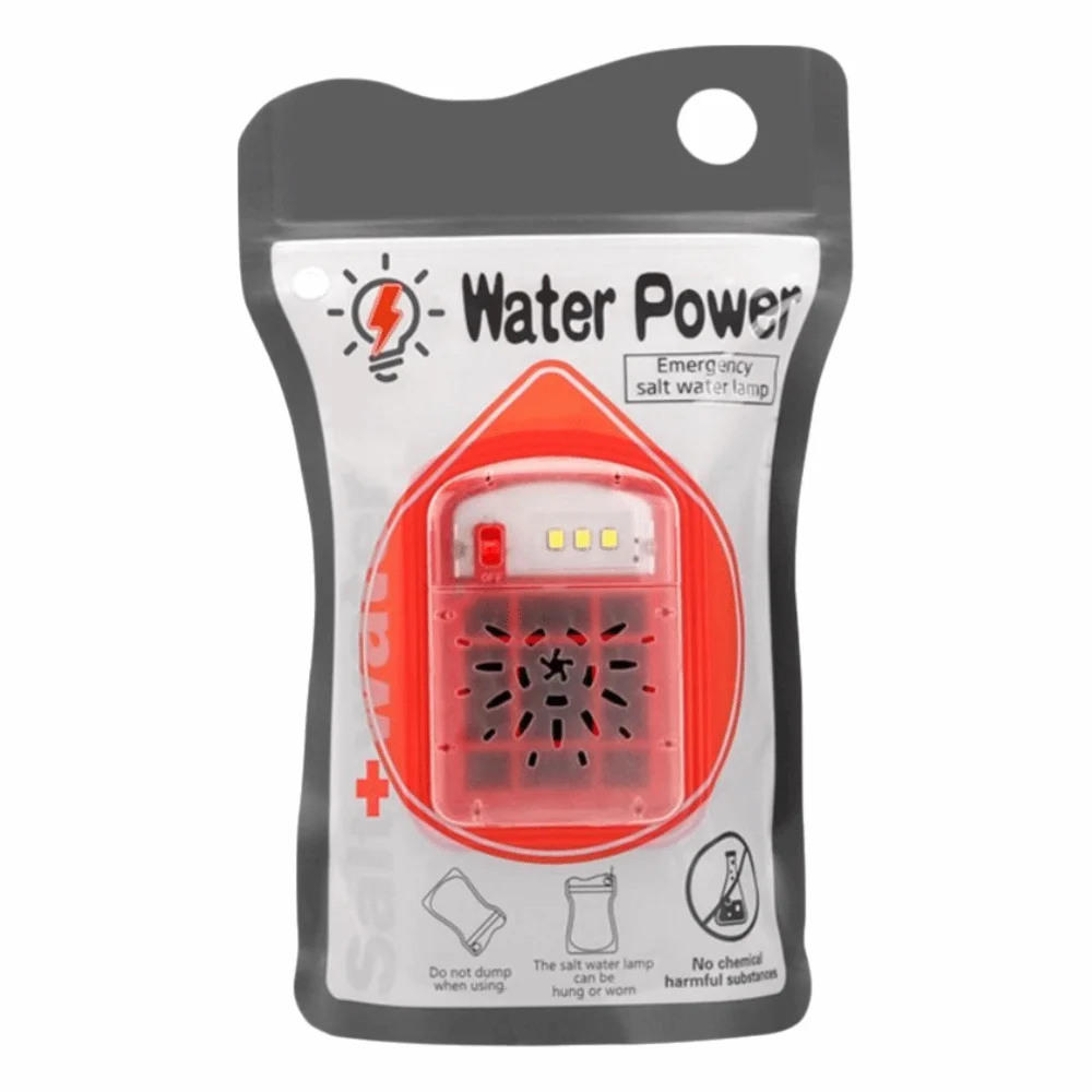 No Batteries or Electricity Needed Salt Water Lamp 120 Hours Duration 3 LED Emergency Lamp Reusable Night Fishing Light Travel