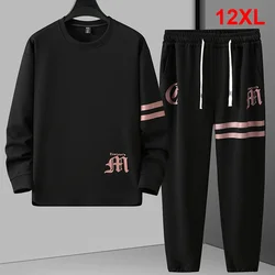 Spring Autumn Tracksuit Men 12XL Plus Size Men's Sets Sweatshirt Sweatpants Fashion Casual Suits Male Big Size 10XL 12XL