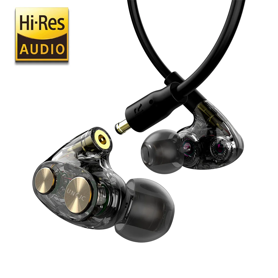 

Hi-Res Headphone in-Ear Wired Earphone with Mic Dynamic + Balanced Armature Driver High-Resolution for Smartphone Hires Earbuds