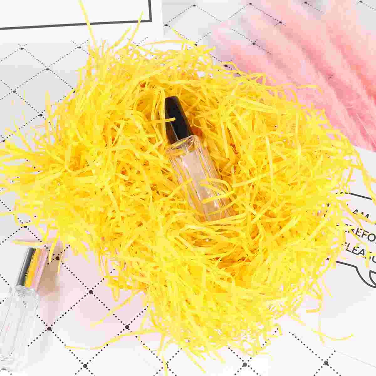

5 Packs 100g Creative Paper Filament Gift Box Filling Paper Shredded Paper Filament Party Supplies (Yellow)