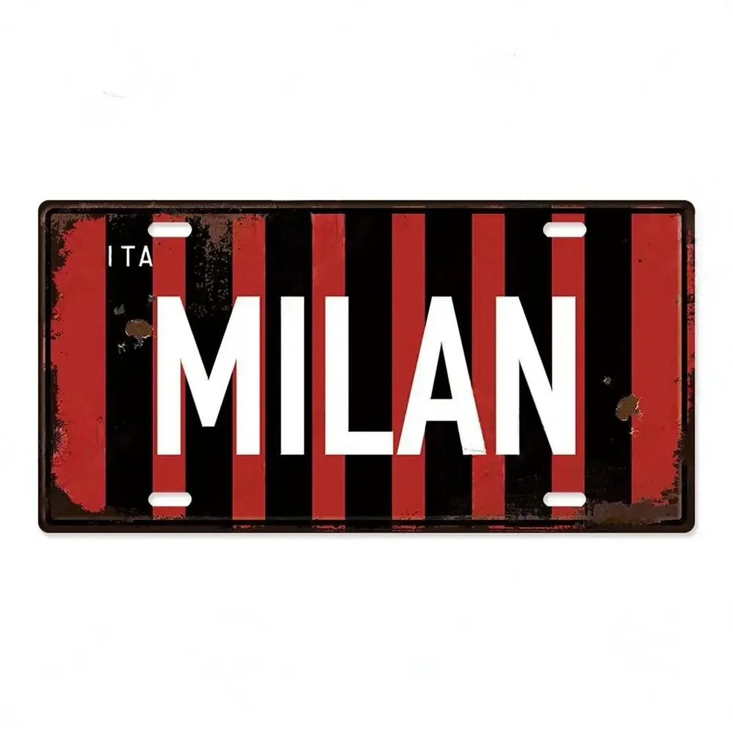 Milan Rome License Plate Metal Tin Signs for Wall Art Decoration Vintage Tags Metal Automotive Sign For Cafe Bar Club Garage Pub