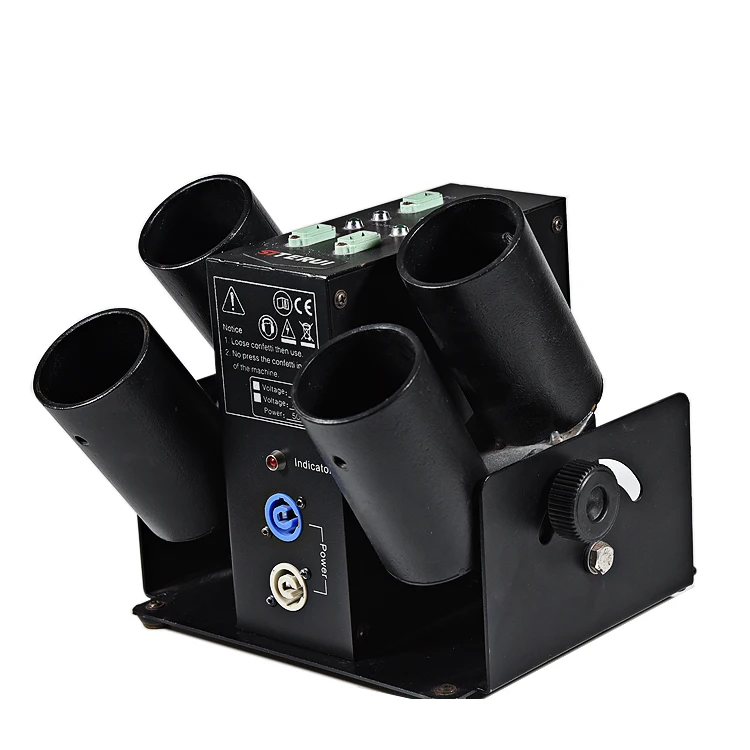 

100W DMX512 4-head Shooter Four Shots Confetti Laucher Machine for Wedding Stage Celebration Confetti Machine