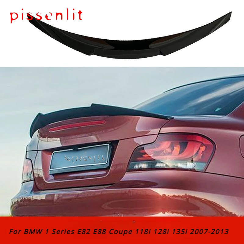 For E82 E88 Coupe Rear Tail Trunk Spoiler For BMW 1 Series 118i 128i 135i 2007-2013 Car Spoiler Wing Body Kit Gloss Black Trim