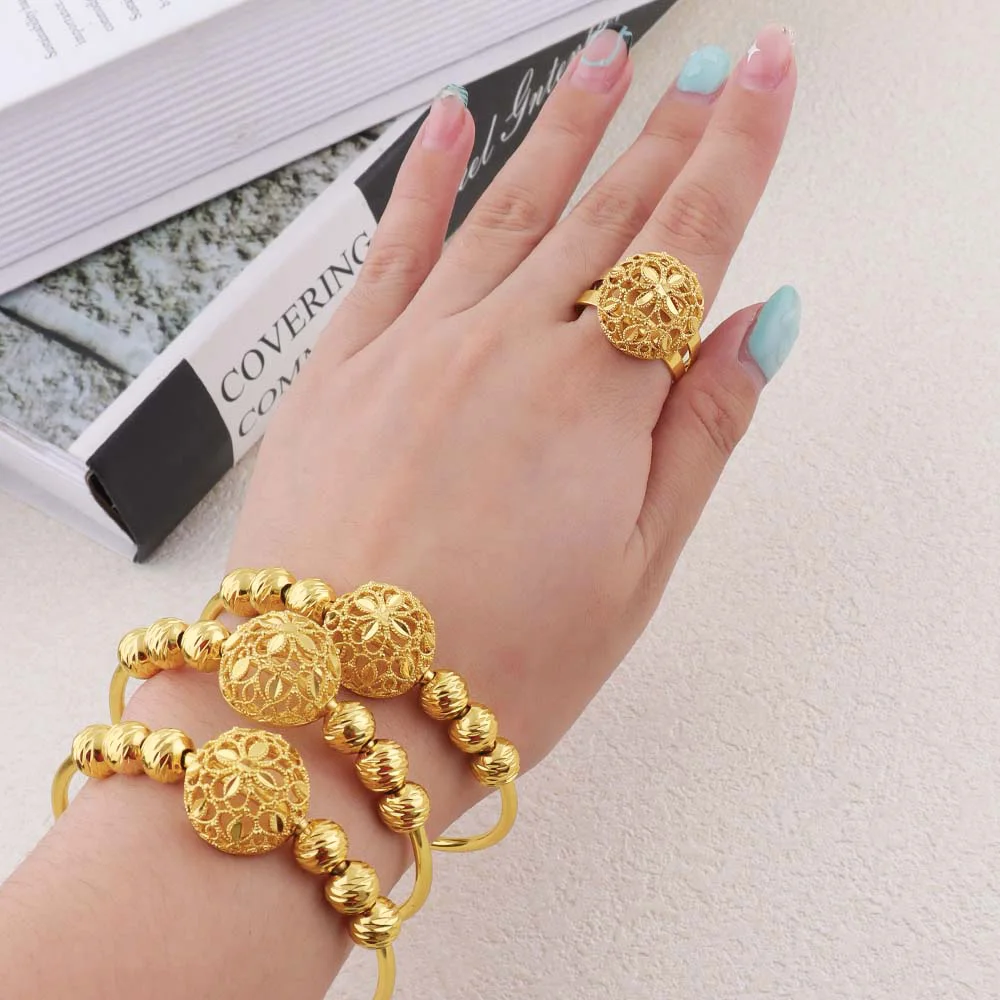 

Ethiopian Hawaiian Jewelry Bangle 18k Gold Plated Bracelet for Women Flower Bangle African Free Shipping Valentine's Day Gift