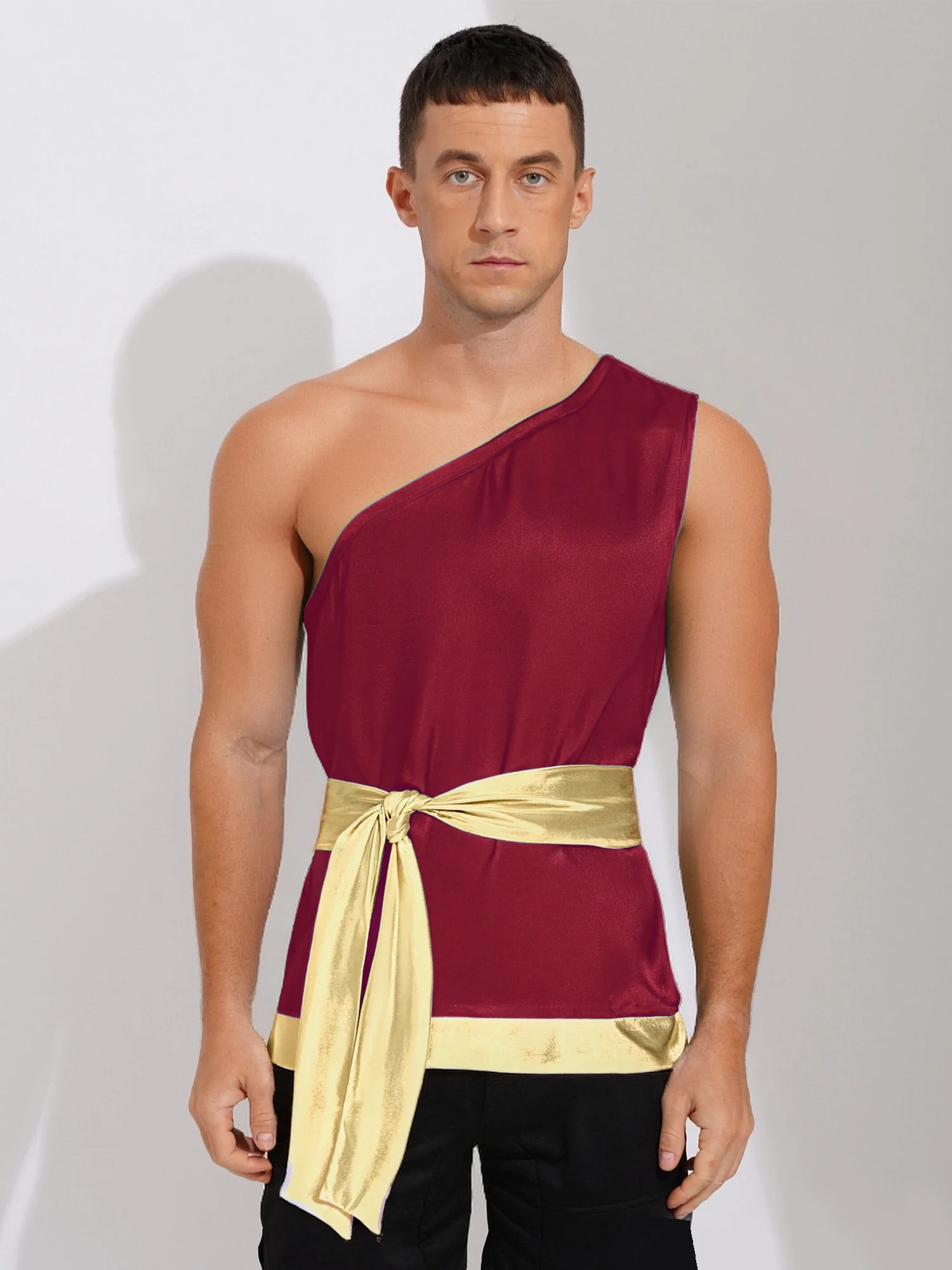 Mens Praise Worship Dance Top Metallic Liturgical Dance Costume Celebration of Spirit Tunic Shirt Tank Top Lyrical Dancewear