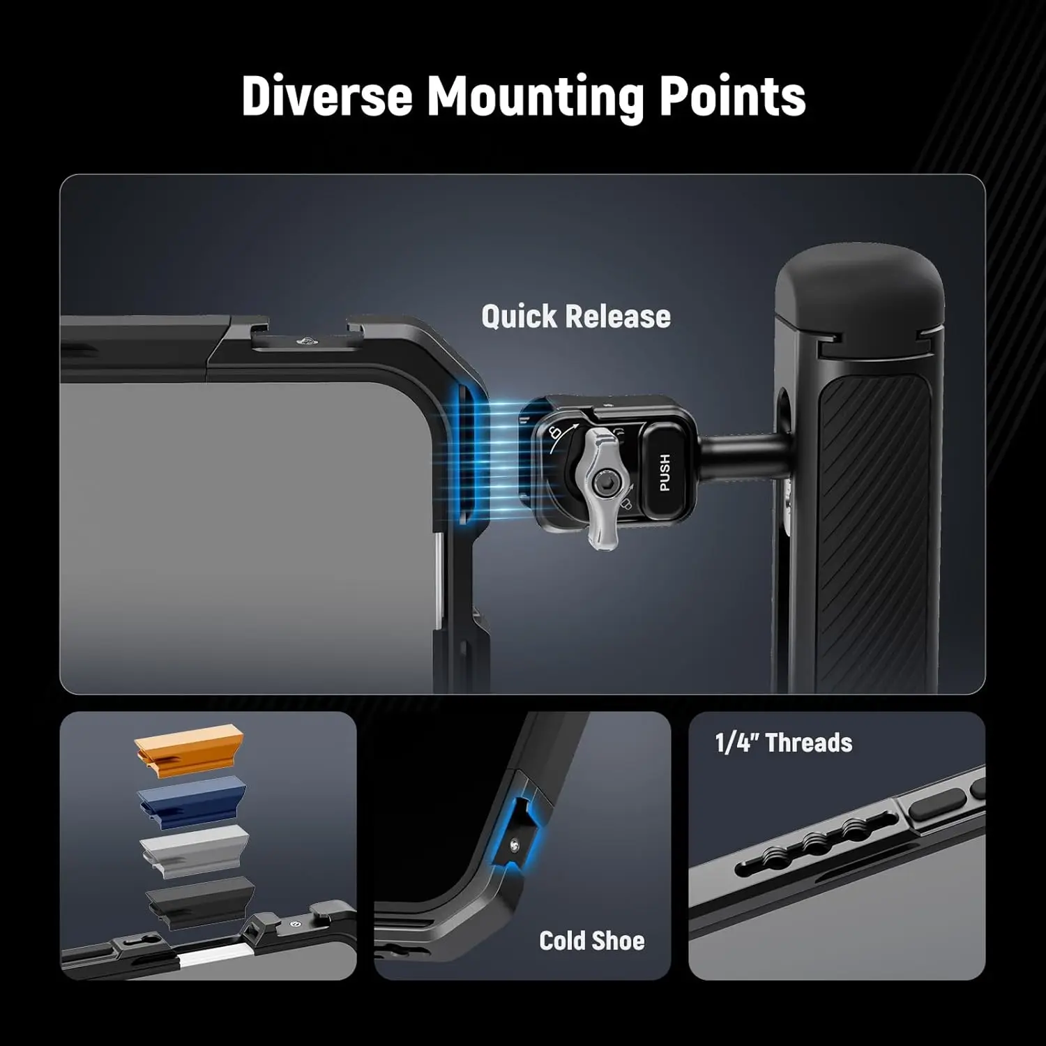 قفص هاتف جديد لهاتف iPhone 17 Pro/Pro Max مثبت جهاز فيديو سريع الإصدار مع ملحق حلقة مرشح 67 مم #5