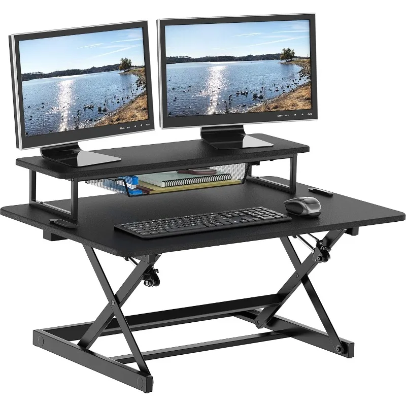 36-Inch Height Adjustable Standing Desk Sit to Stand Riser Converter Workstation, Black Comfortable desk