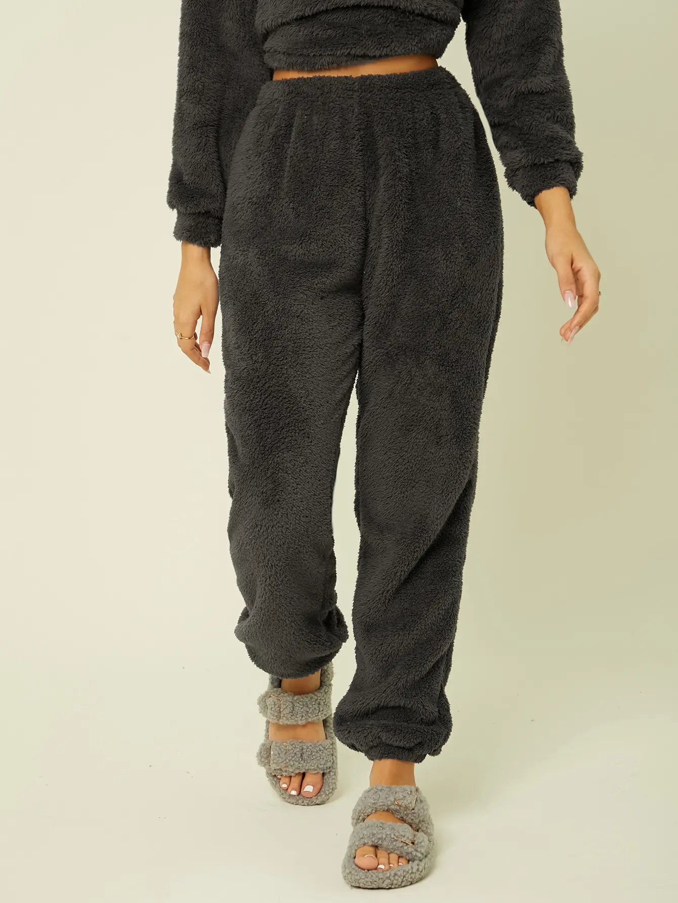

Women's Cozy Fuzzy Lounge Pants, High Stretch Fluffy Bottoms for Fall Winter Comfort