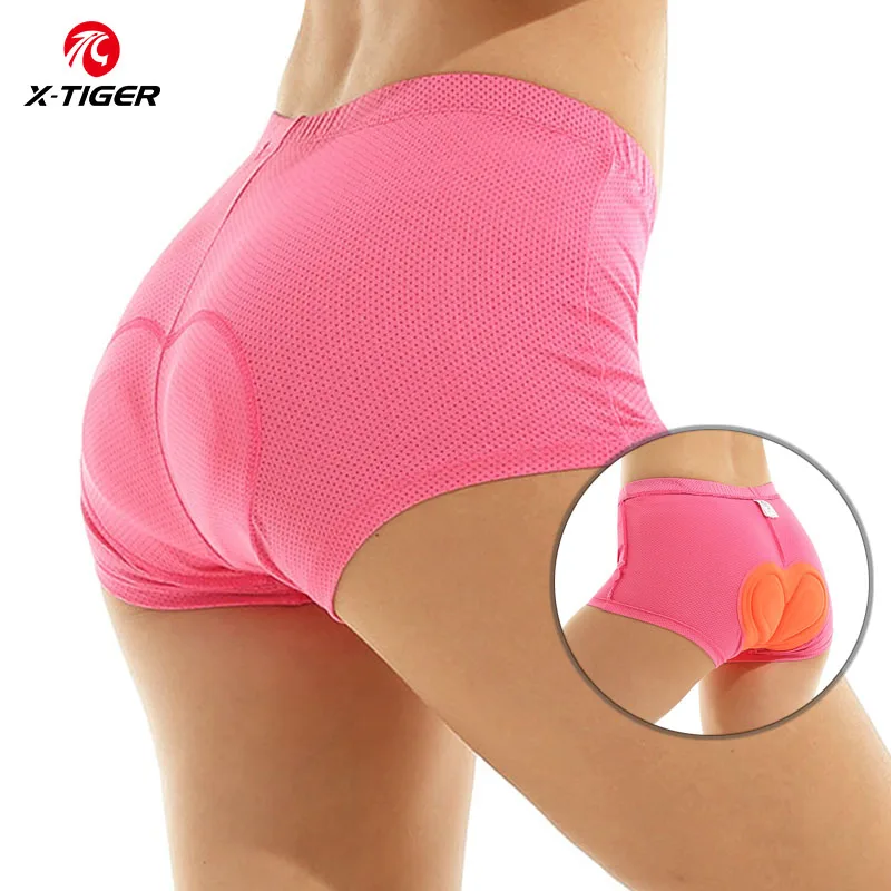 X-TIGER Radfahren Unterwäsche Rosa Frauen 3D Gepolsterte Stoßfest Berg MTB Fahrrad Shorts Reiten Fahrrad Sport Unterwäsche Strumpfhosen Shorts