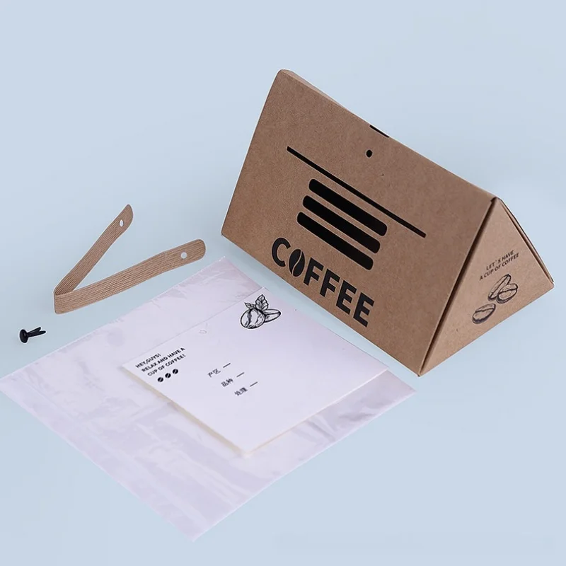 12/20pcs coffee themed pyramid boxes with handle paper gift bags for small gifts corporate events and retail display - view 5