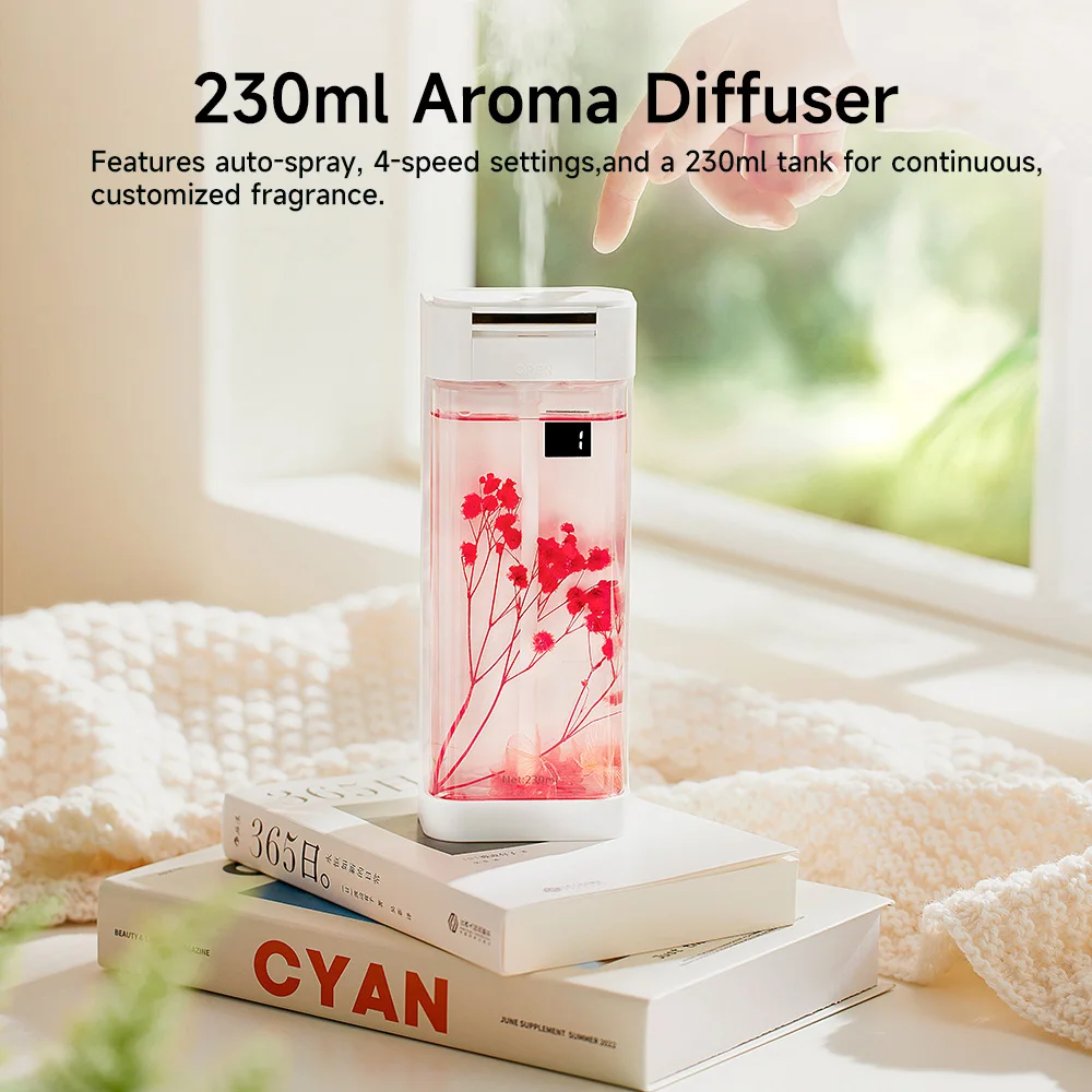 230ml Smart Aroma Diffuser, Auto Air Freshener with Refills, Premium Essential Oil Mist Sprayer, Long-Lasting Fragrance