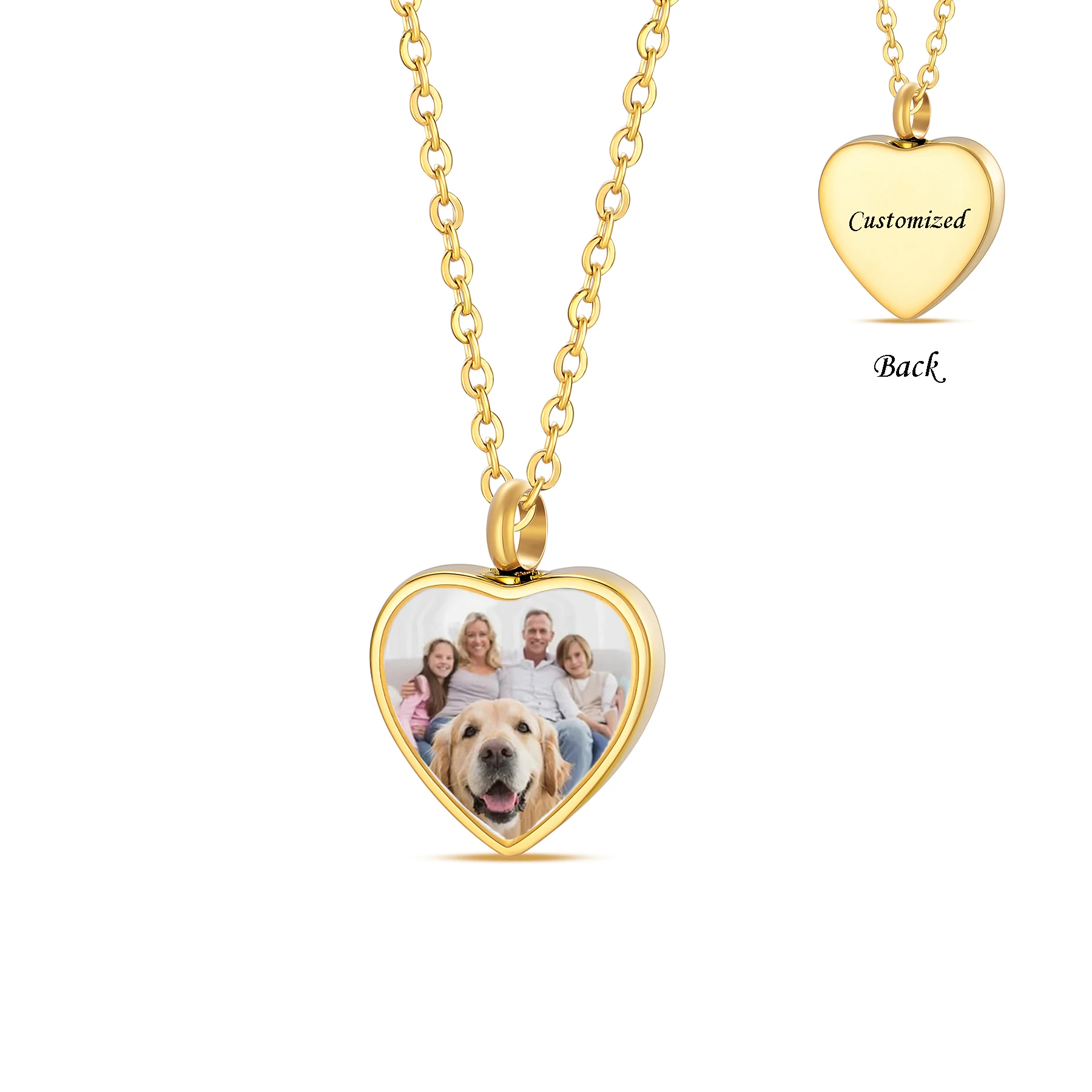 Individuelles Urnen-Medaillon mit Foto für Asche, Gedenk-Andenken-Schmuck aus Edelstahl, Erinnerungsgeschenk – Detail 10