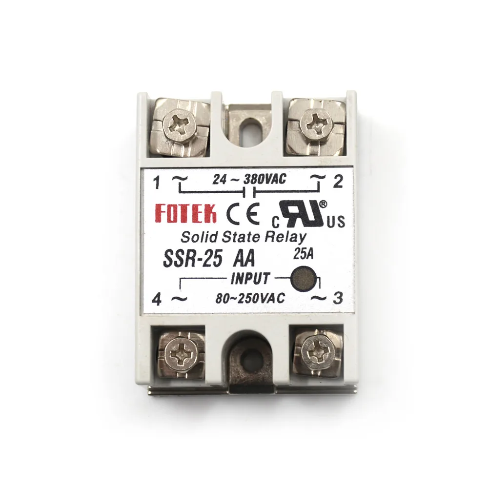 1 قطعة 80-250VAC تتابع الحالة الصلبة AC-AC 24 فولت-380 فولت 25A SSR-25AA وحدة تتابع الحالة الصلبة #3