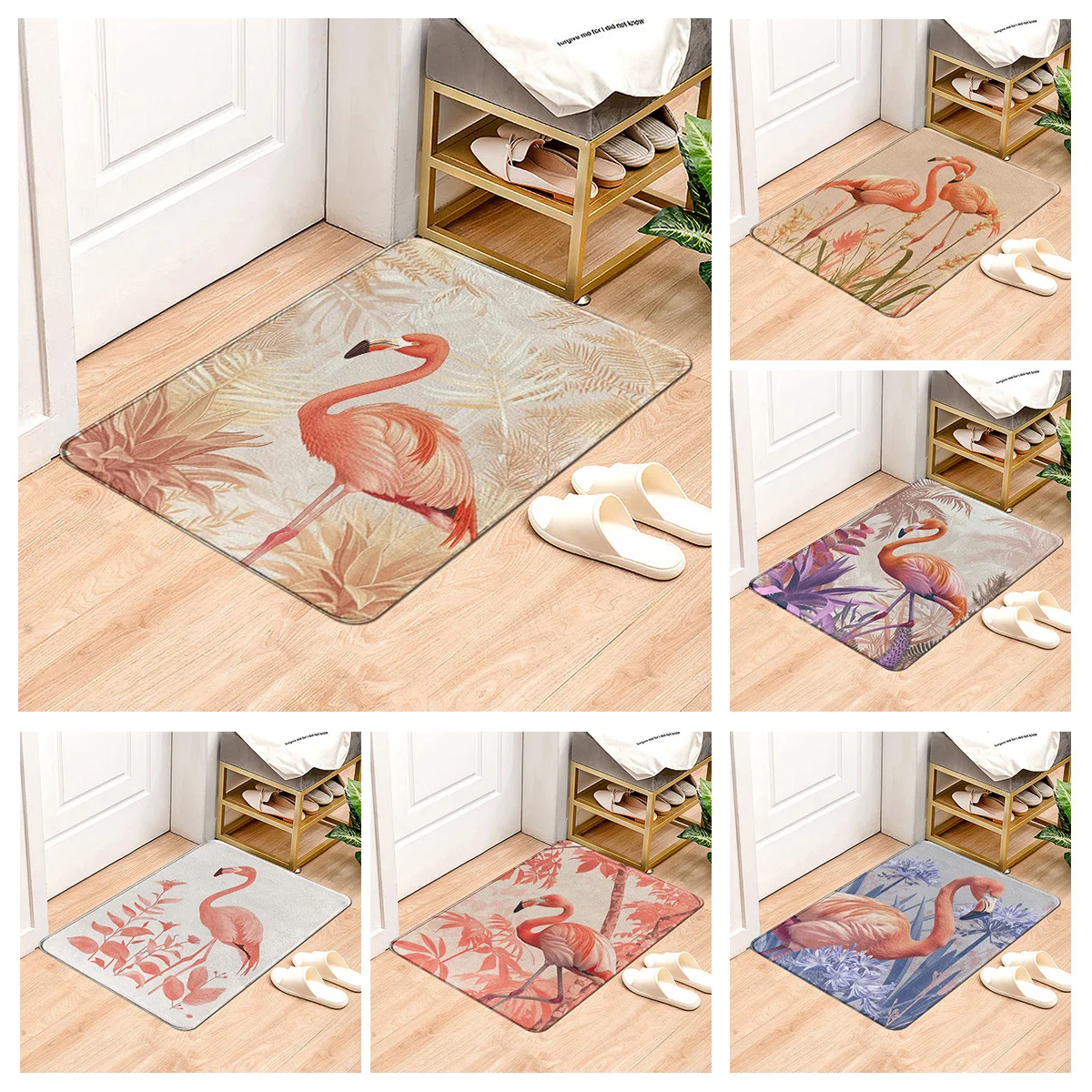 House entrance carpet Home door mat Living Room Bath Foot bathroom non-slip water absorption rugs amini flamingos nordic simple