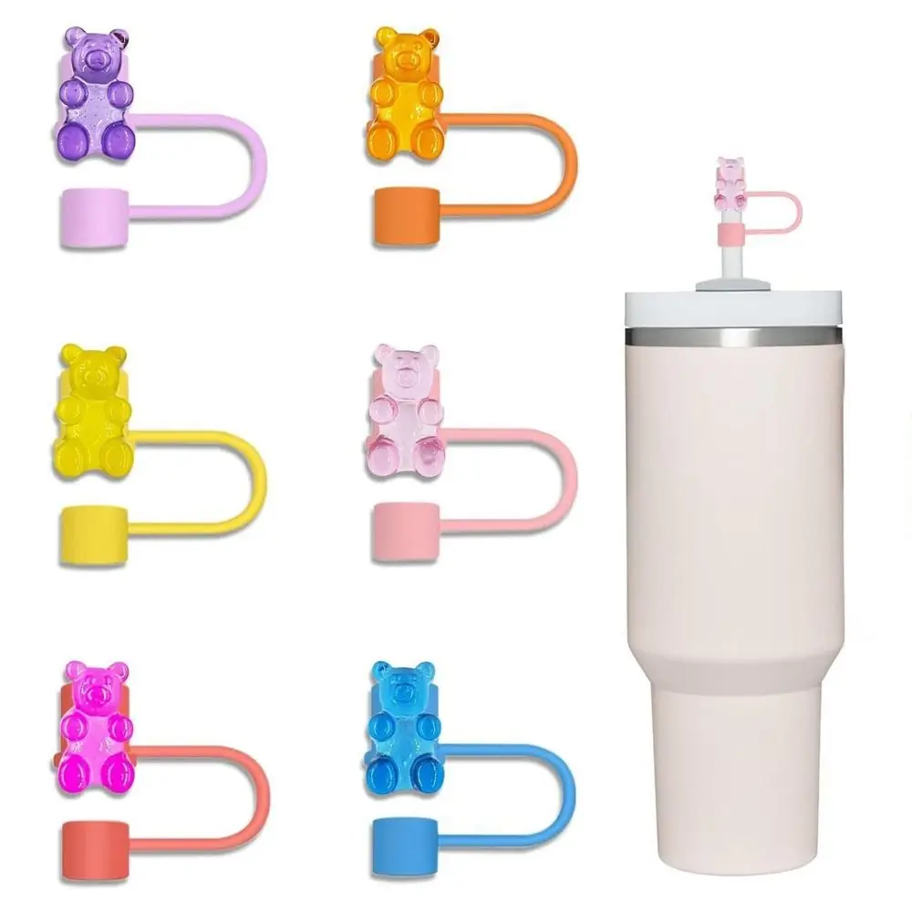 

Creative Resin Silicone Straw Plug Reusable Cup Accessories Drinking Dust Cap Dust-proof Drinkware Straw Tips Cover Bottle