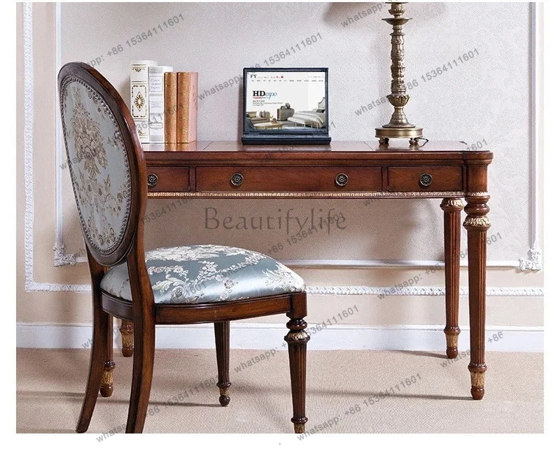 

yj5 Scrivania per computer semplice da ufficio in legno massello medievale italiano