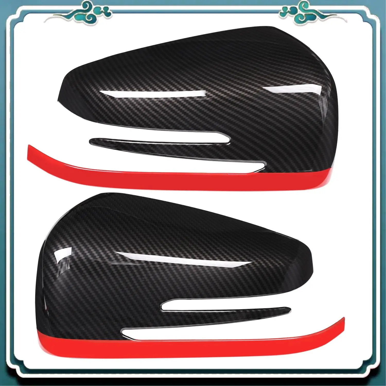 

ABTU-2 X Abs Side Door Rearview Mirror Cap Cover Trim For Mercedes Benz A Cla Gla Glk Class W176 W117 X156 X204