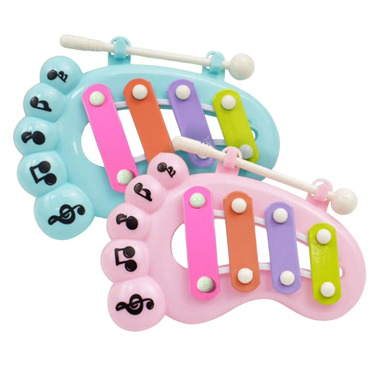 4 Pieces Xylophone Early Learning 4 Notes Percussion Musical Instrument for Baby Boys 4 Years Kindergarten Plaything