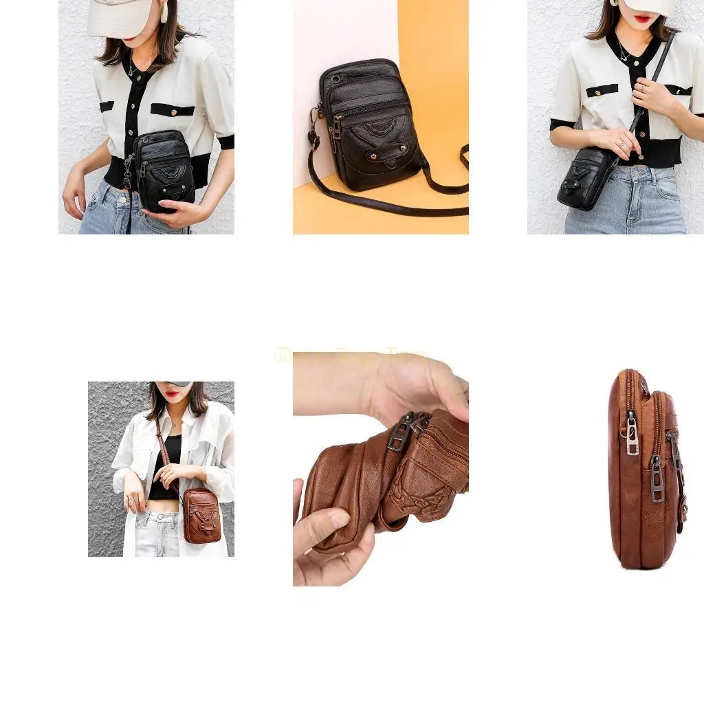 

X90D Women Soft Faux Leather Small Crossbody Bag Cell Phone Purse Zipper Shoulder Handbag Wallet with Earphone Hole