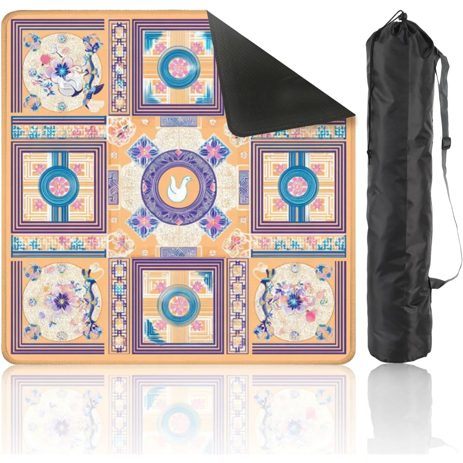 Floral Geometric Dove Mahjong Mat 31.5
