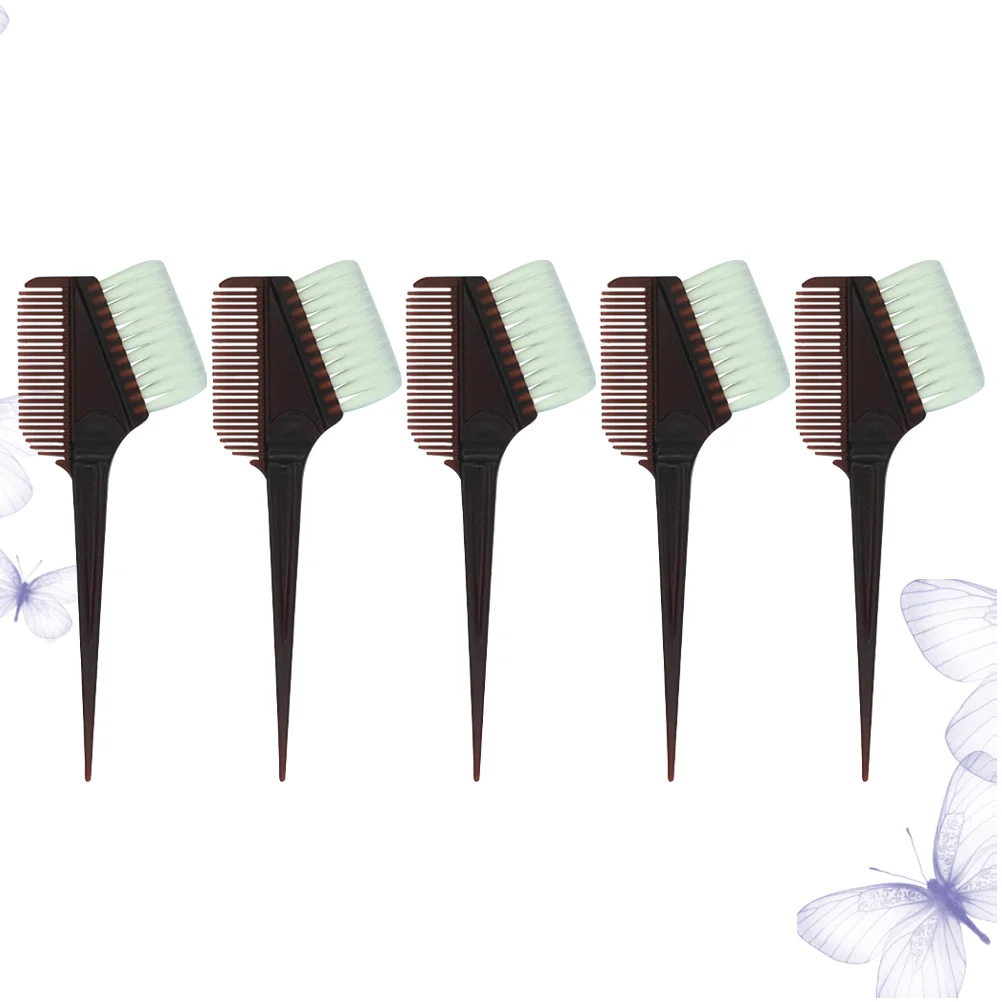 5 Pcs Hair Coloring Comb Salon Dyeing Tinting Brush Kit Applicator Bowl Hairdressing Tease