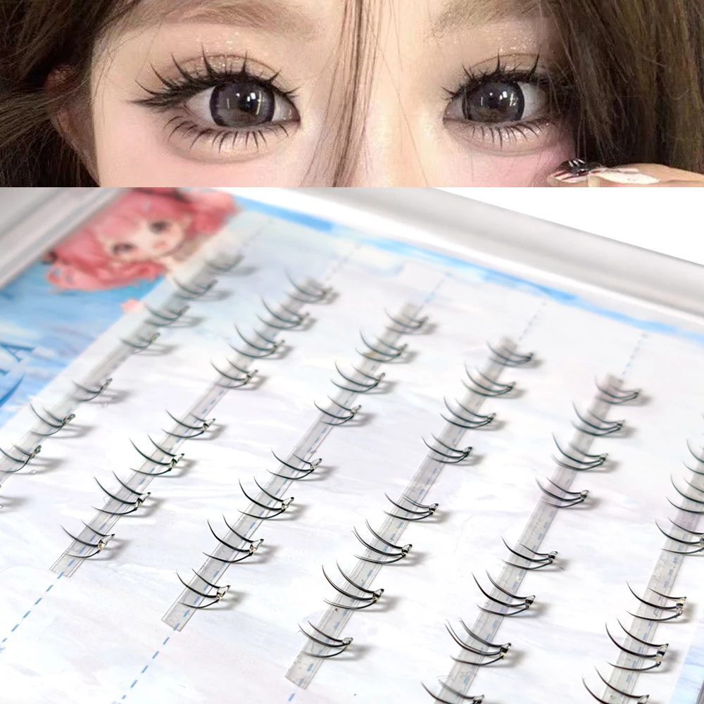 Self-Adhesive Individual Bottom Eyelashes Set Natural Looking Cat Foot Short Eye Lashes Extension No Need Glue Cosmetics Tools