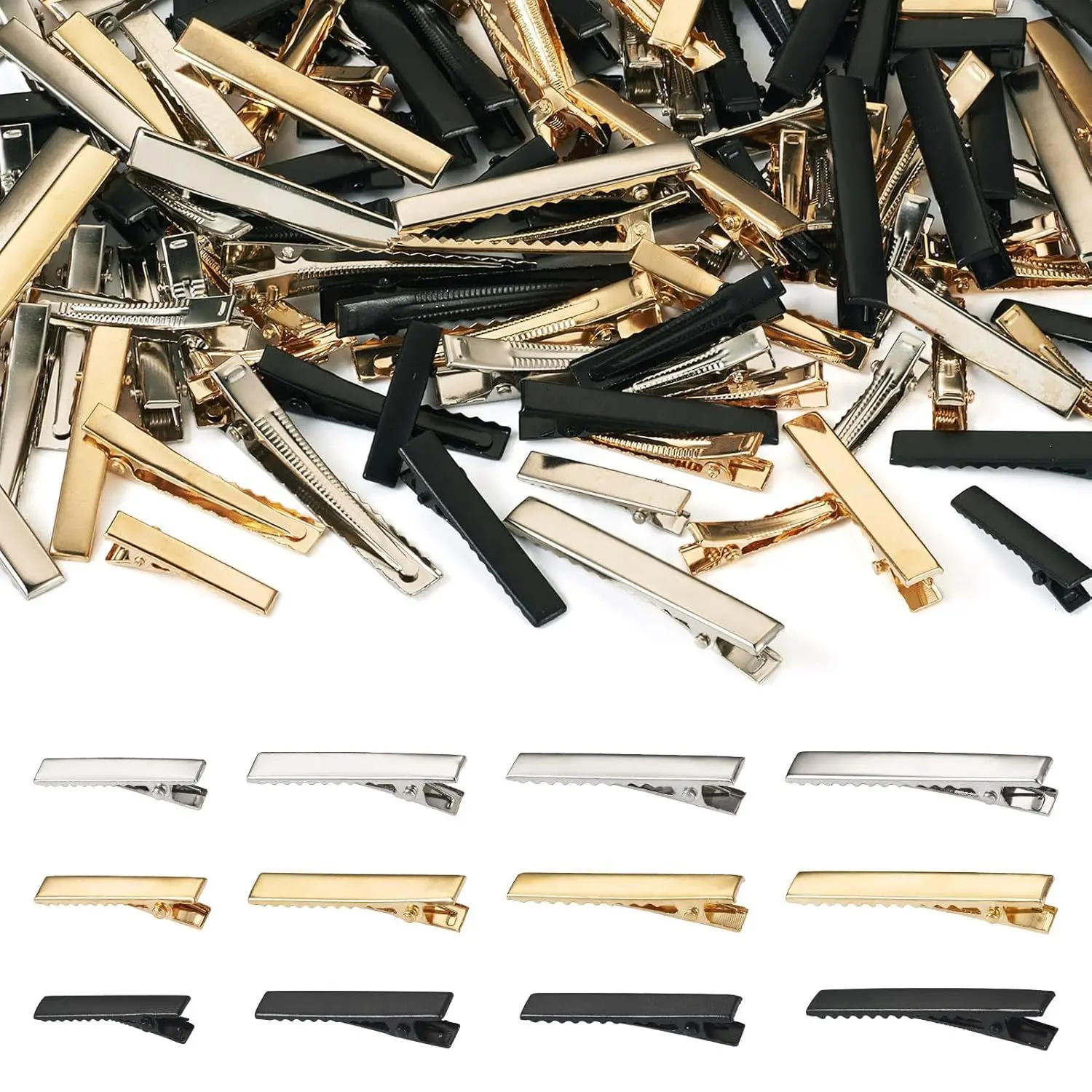 40Pcs Metal Hair Alligator Clips Duckbill Clip for Girls 3.2CM Single Prong Alligator Hairpins Hair Style Tools Accessories