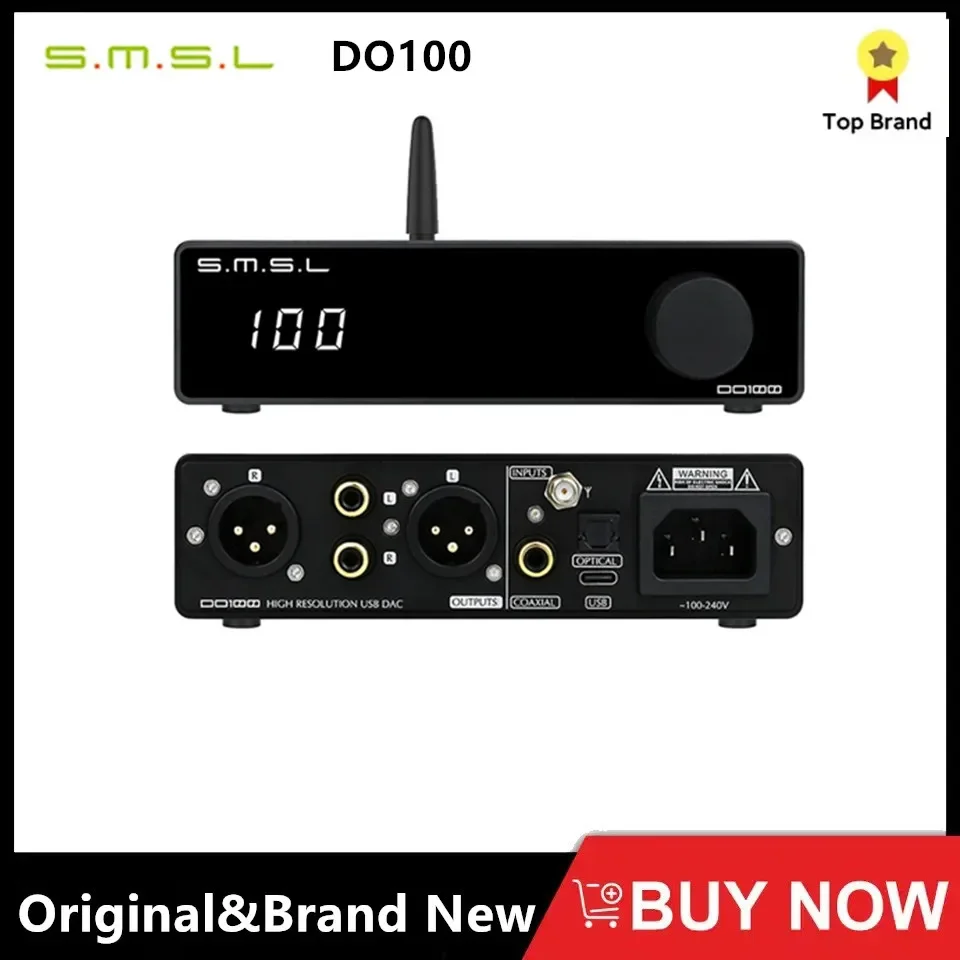 

SMSL DO100 HiRes Audio DAC ES9038Q2Mx2 Bluetooth 5.1 DSD512 32Bit 768KHZ OPA1612 Balanced XLR Output Opt/Coax/BT/USB DAC for PS5