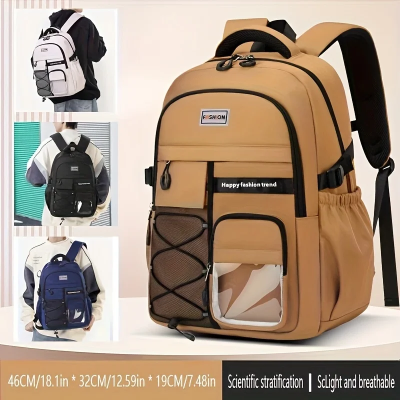 Casual Workwear Backpack, Large Capacity Lightweight Daypack with Multiple Compartments Backpacks for Travel, School, Commuting