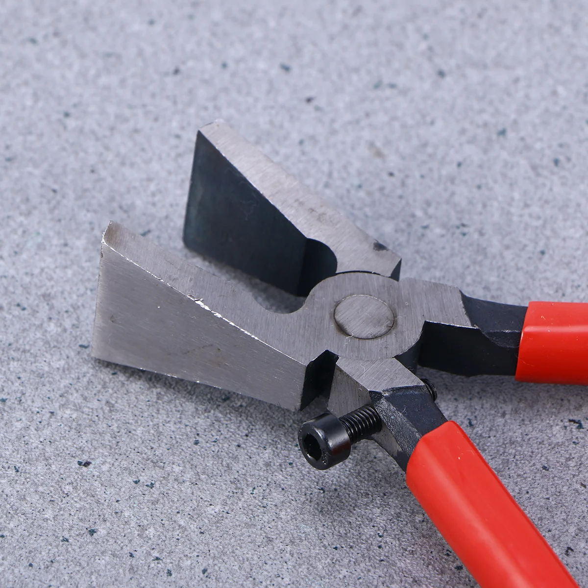 

200Mm Glass Pliers with Adjustable Pressure Screw Flat Nose Pliers for Fusing and Breaking Small Glass Pieces Red